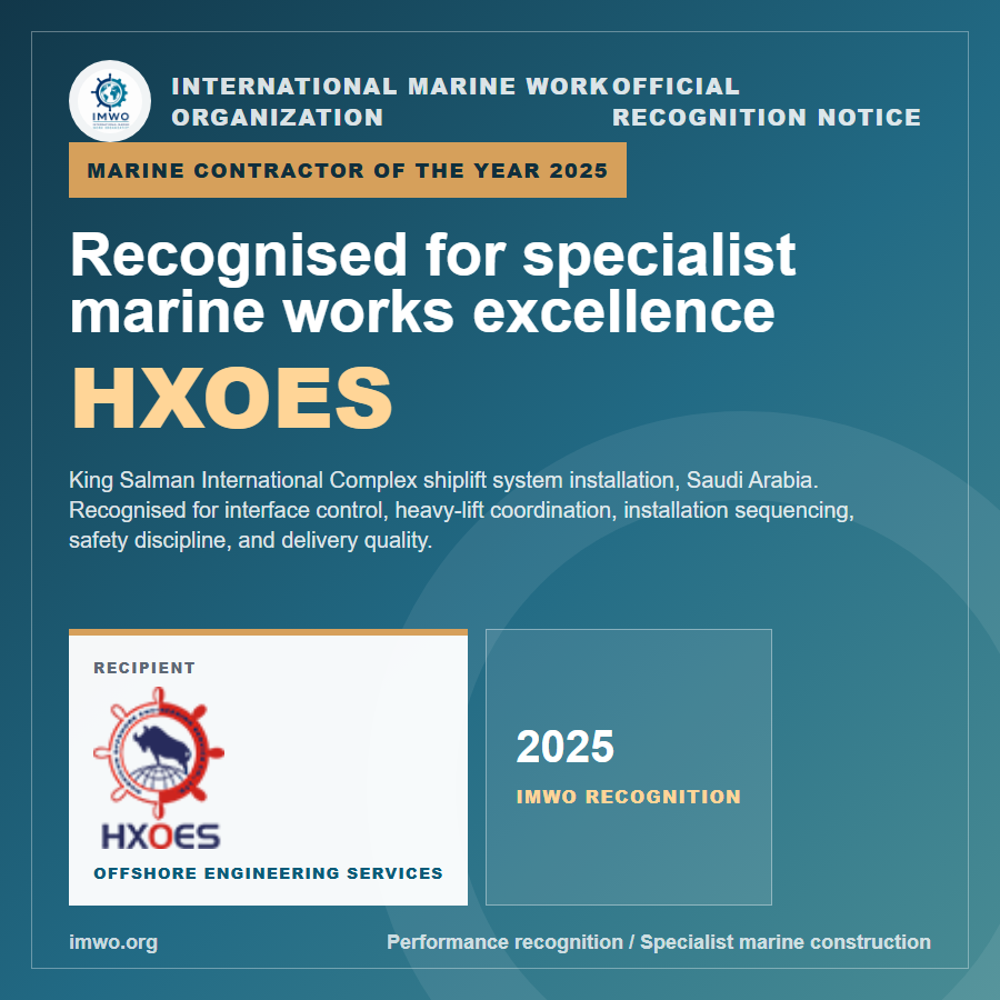 HXOES IMWO Marine Contractor of the Year 2025