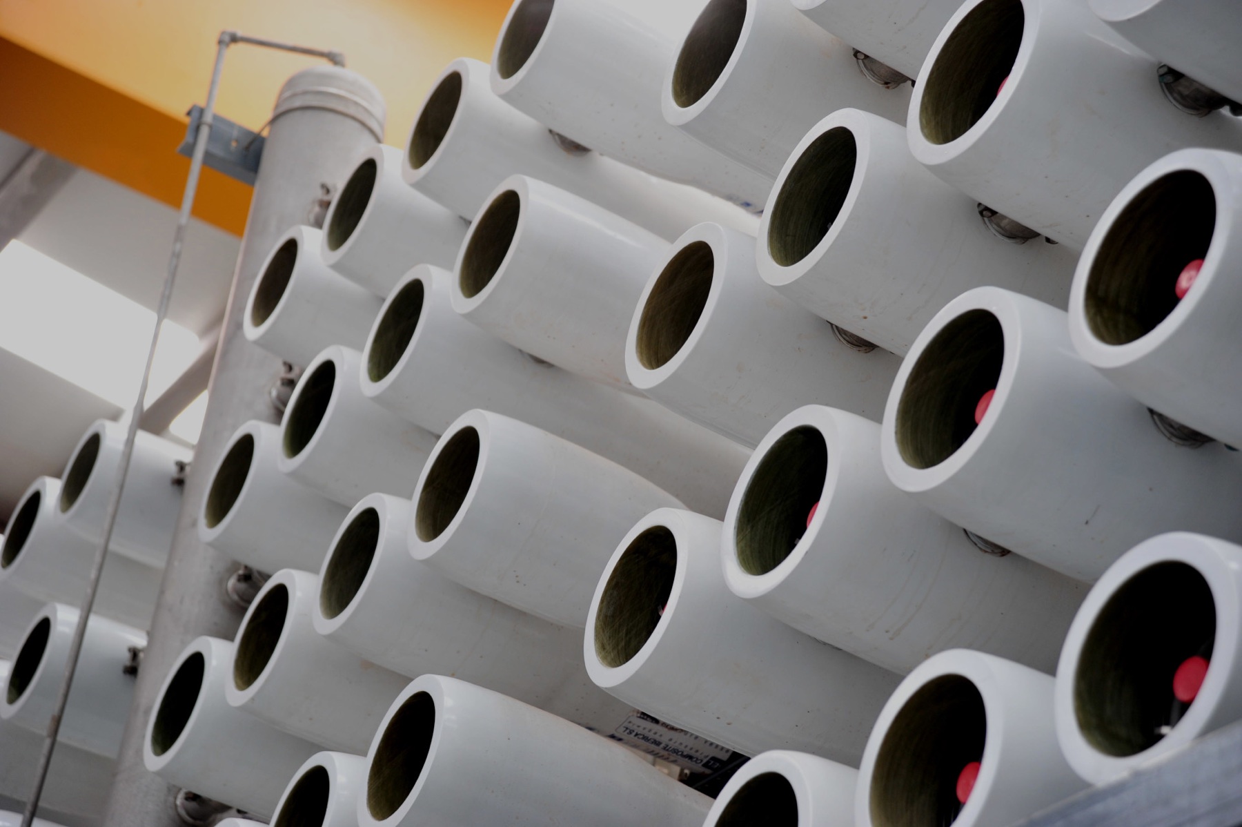 Reverse-osmosis pressure-vessel array used by Lantania on its Ras Mohaisen desalination project profile
