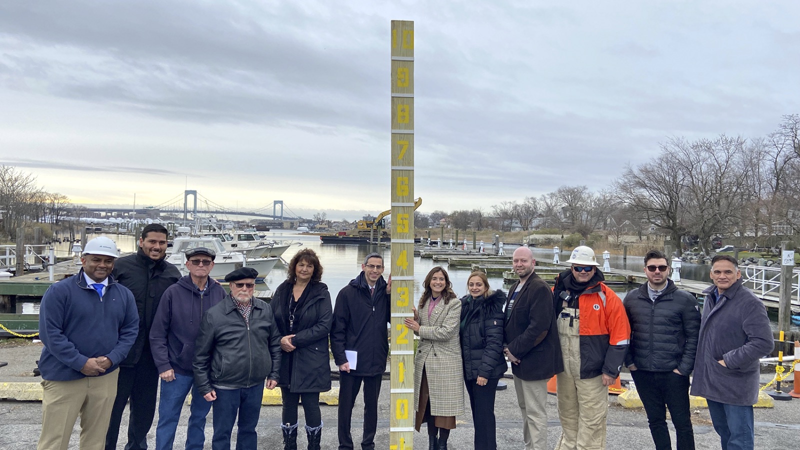 Hammond Cove Marina docks and boats behind NYC Parks, NYCEDC and community representatives