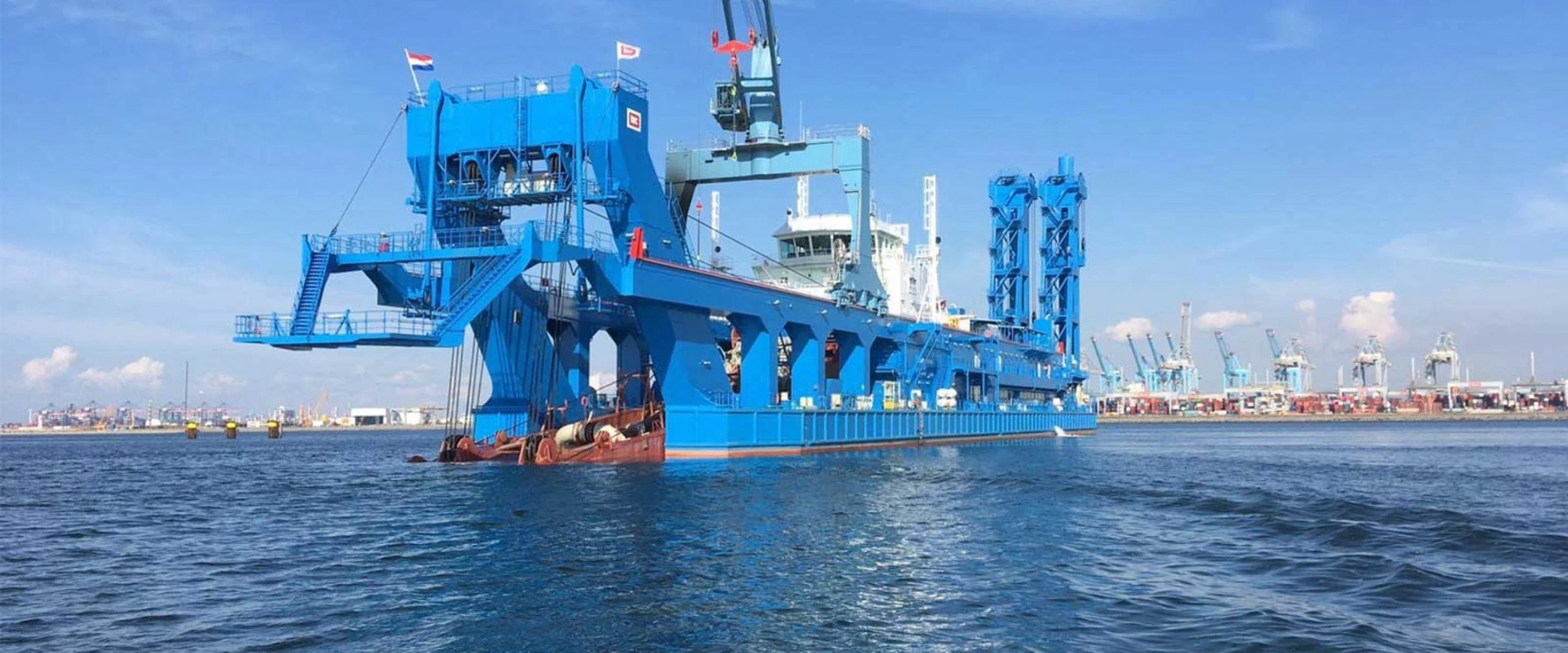 Royal IHC-built cutter suction dredger Hussein Tantawy in Rotterdam before delivery to the Suez Canal Authority